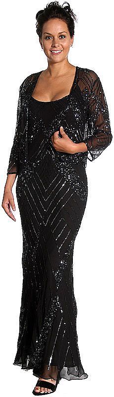 plus size evening gown with jacket